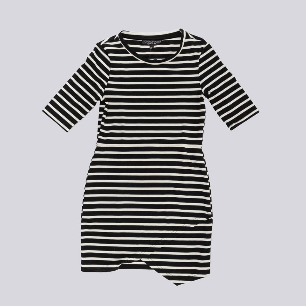 TOPSHOP Striped Asymmetrical Dress